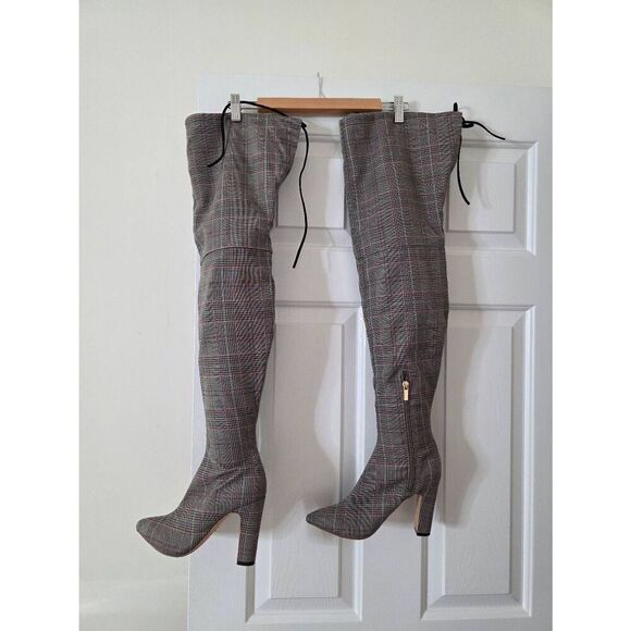 RAYE x STONE_COLD_FOX Foxy Over the Knee Boot in Grey Multi 8.5
